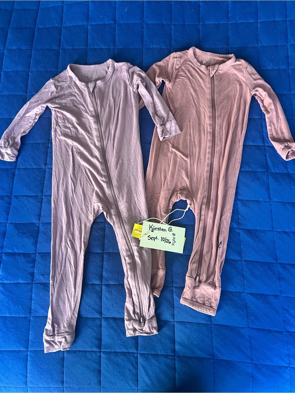 Kyte BABY Pink Zip Front Two-Pack Footed-Style Pajama Onesies